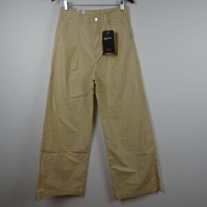 Levi's Wide Leg Pants Women's Size 29x32 Beige Twill High Loose Taper